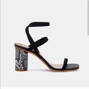 Dolce Vita Nixon Black Heels With Snakeskin Heel